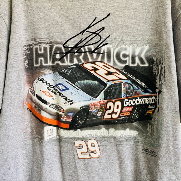 NASCAR Chase Authentic Kevin Harvick Racing tee T-Shirt Gray Large 2002 - Picture 3 of 11